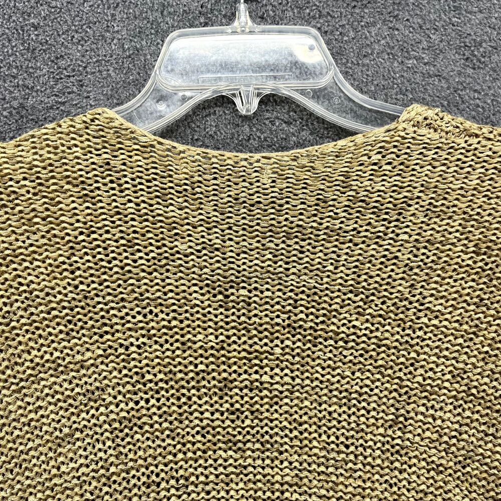 Zara Knit Cardigan Medium Tan Open Crochet Fringe Tassels Taupe raglan sleeve - Picture 12 of 16